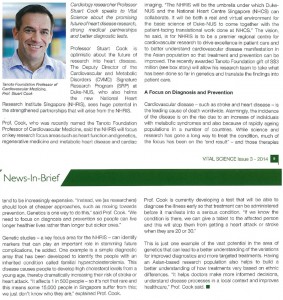 Professor Stuart Cook Featured in Vital Science - Duke NUS Graduate Medical School Singapore Publication (Issue 03.2014)