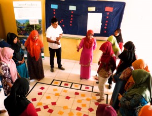 Pelita Pendidikan teachers at a training session