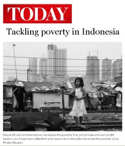 Belinda Tanoto’s views on tackling poverty in Indonesia published on TODAY op-ed section on June 9, 2015.