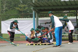 Tanoto scholars working together in one of the many team building games