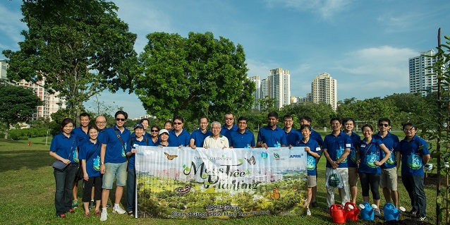 APRIL Group plants trees at Bishan-Ang Mo Kio Park