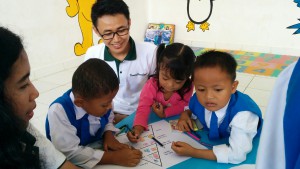 The Project Sukacita team helped children in the childcare centre better understand health and nutrition.